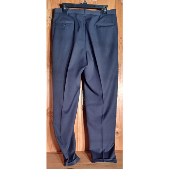 VTG PIERRE CARDIN MENS SUIT XL Pleated Trousers and 2 Button Coat Dark Gray Grid - Picture 9 of 11